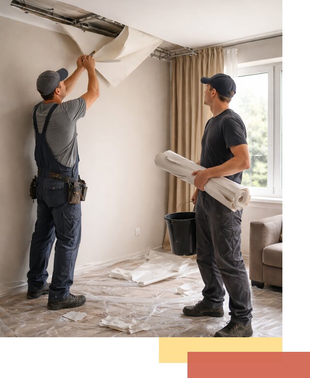 Демонтаж натяжного потолка в Мысках быстро и аккуратно