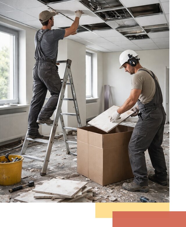 Демонтаж потолочной плитки в Мысках быстро и аккуратно