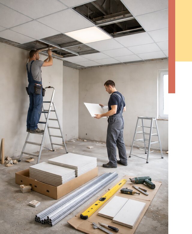 Монтаж потолка армстронг в Мысках от 4564 руб/м2 — быстрая установка под ключ | ОТДЕЛОЧНИК-Мси