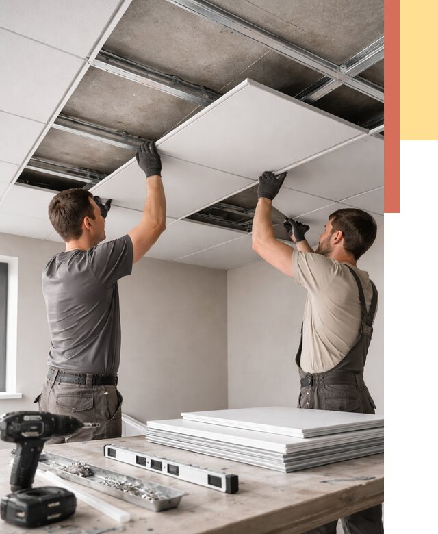 Монтаж кассетного потолка в Мысках от 4564 руб/м2 — установка и сборка | ОТДЕЛОЧНИК-Мси