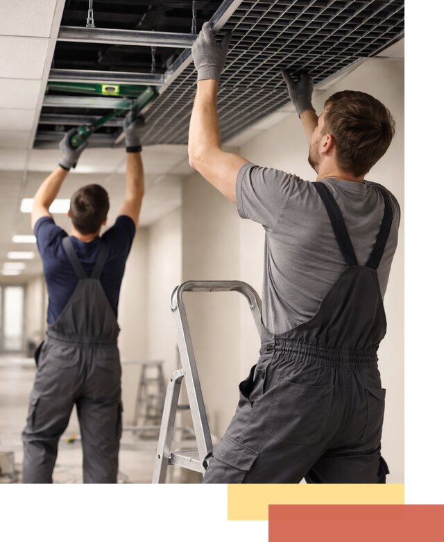 Монтаж потолка Грильято в Мысках: установка под ключ качественно