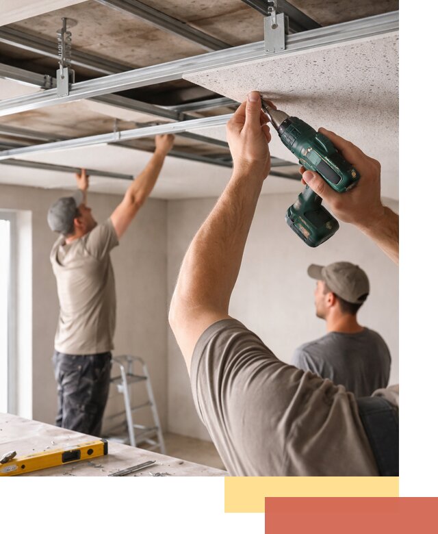 Монтаж акустического потолка в Мысках под ключ