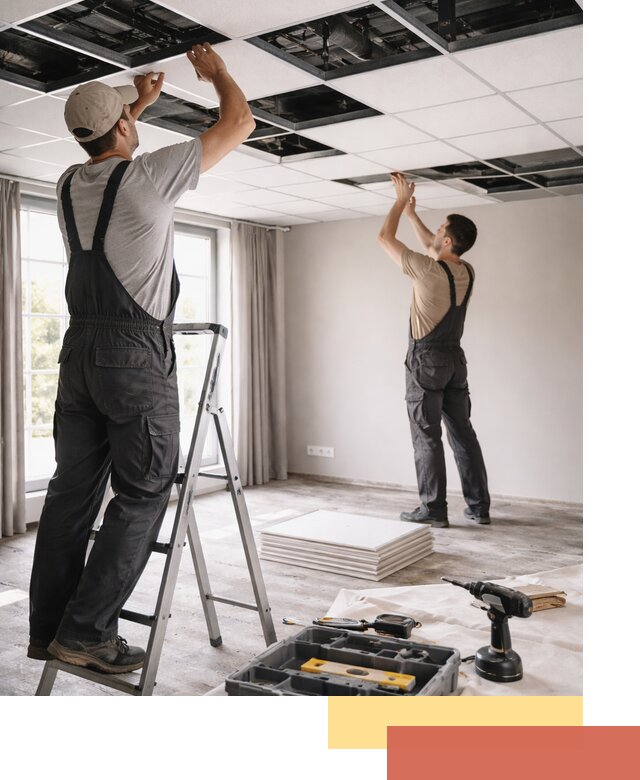 Замена плит подвесного потолка в Мысках быстро и качественно