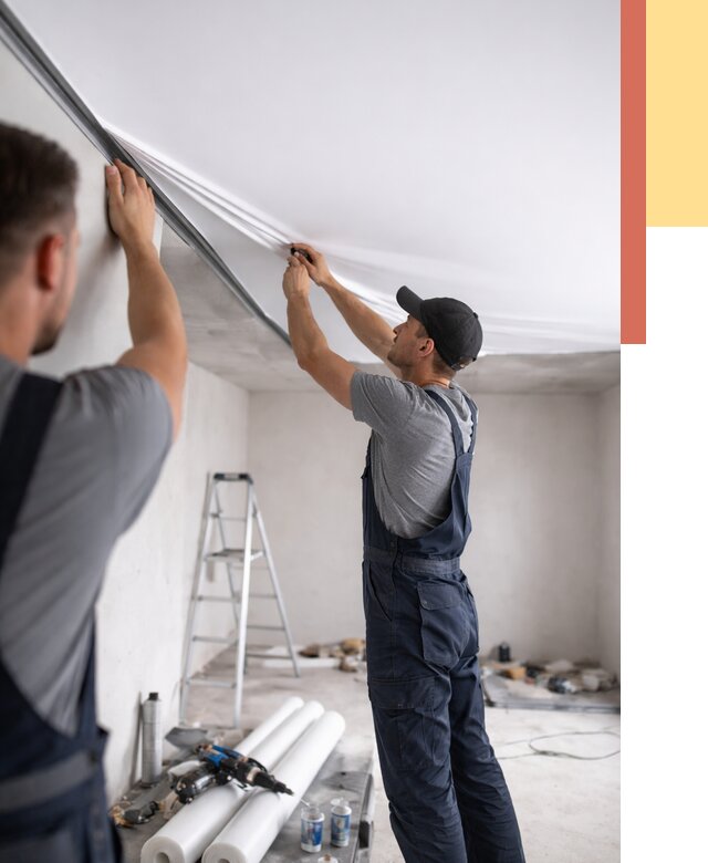 Монтаж матового натяжного потолка в Мысках от 4564 руб./м² — быстро и недорого | ОТДЕЛОЧНИК-Мси