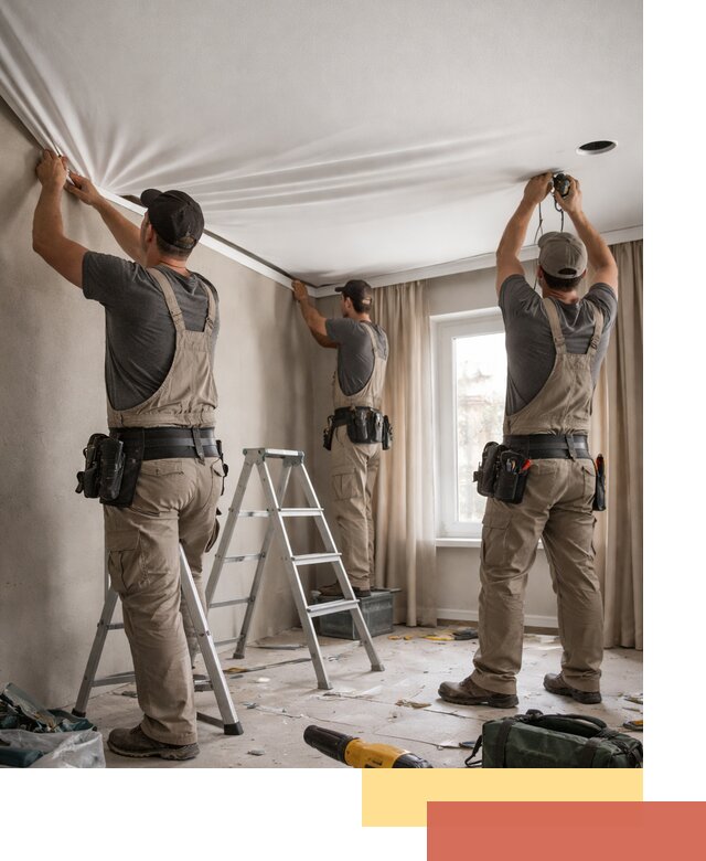 Монтаж матового натяжного потолка в Мысках качественно и быстро