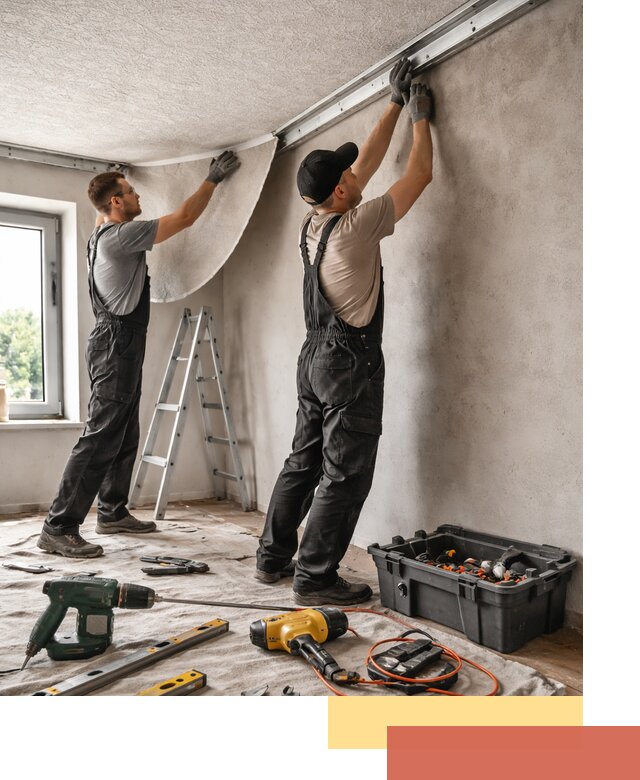 Монтаж фактурного натяжного потолка в Мысках качественно и быстро