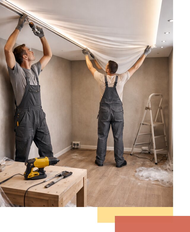 Монтаж натяжного потолка с подсветкой в Мысках цена и сроки