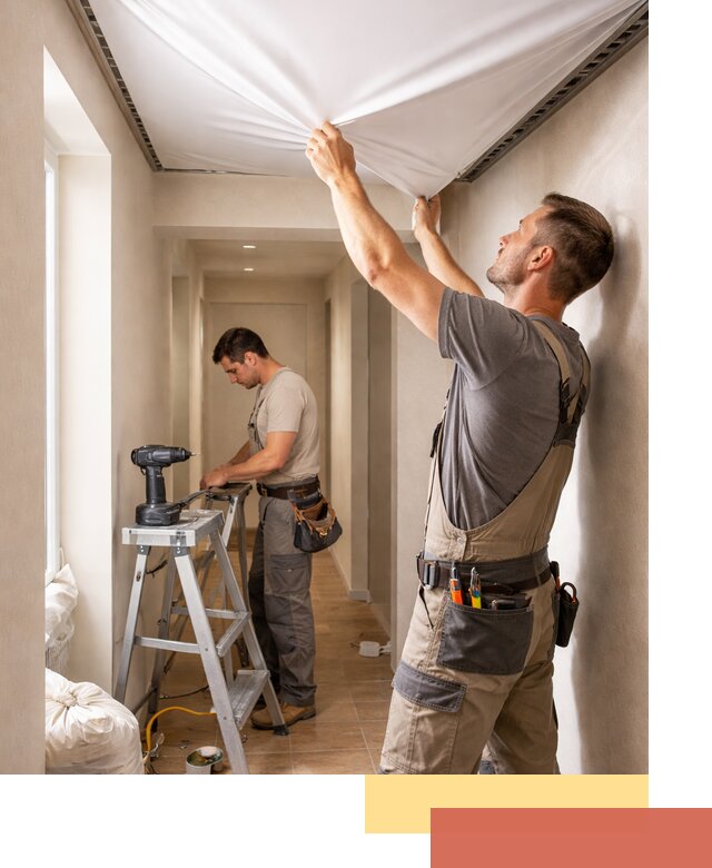 Монтаж натяжного потолка в прихожей в Мысках