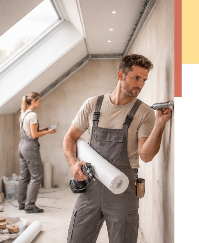 Монтаж натяжного потолка на мансарде в Мысках от 3550 руб. | ОТДЕЛОЧНИК-Мси