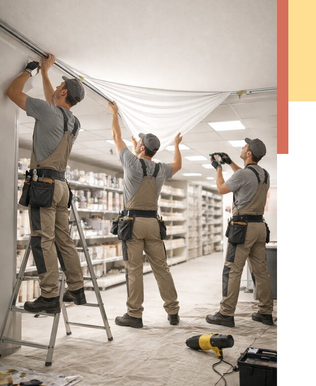 Монтаж натяжного потолка в магазине в Мысках от 4564 руб. быстро и недорого | ОТДЕЛОЧНИК-Мси