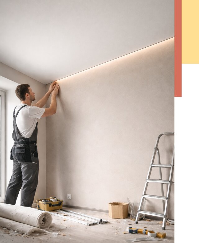 Теневые натяжные потолки в Мысках от 8317 руб. под ключ | ОТДЕЛОЧНИК-Мси