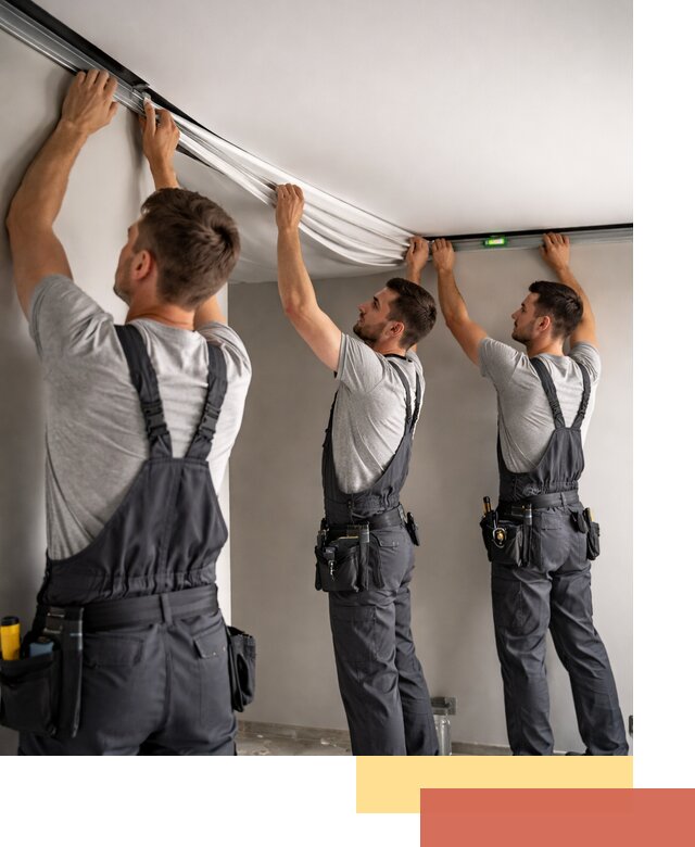 Теневые натяжные потолки в Мысках: монтаж и отделка быстро и качественно