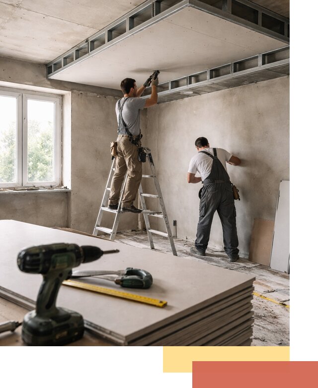 Двухуровневый потолок из гипсокартона в Мысках