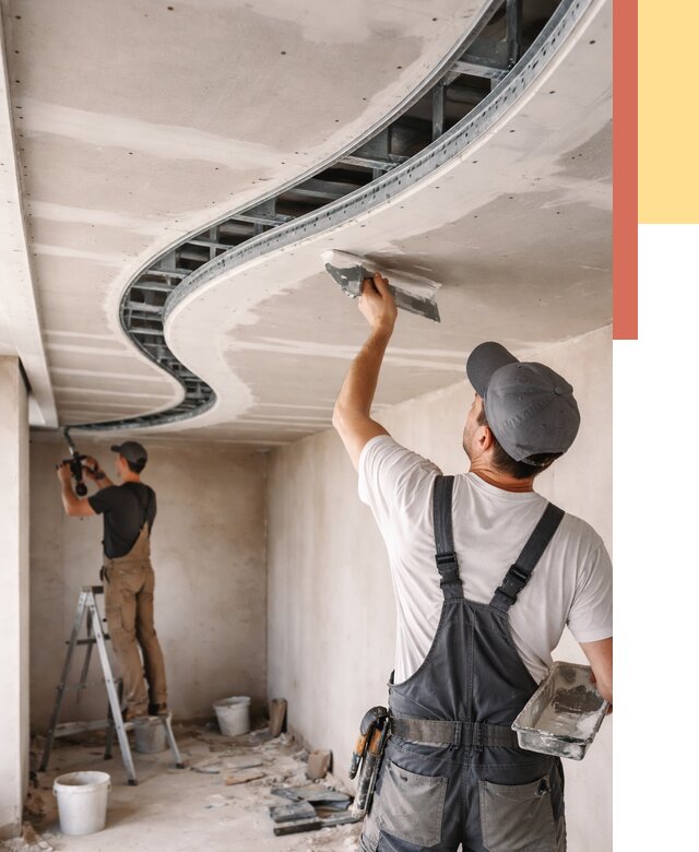 Криволинейный потолок из гипсокартона в Мысках от 2130 руб./м2 | ОТДЕЛОЧНИК-Мси