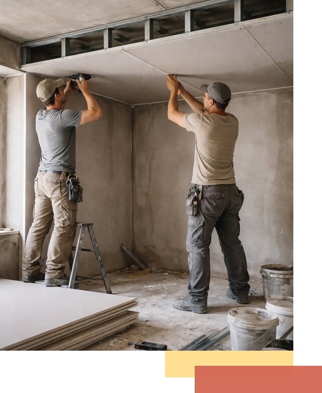 Короб из гипсокартона на потолке под ключ в Мысках