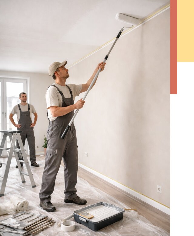 Покраска потолка из гипсокартона в Мысках от 4564 руб./м2 — услуги под ключ | ОТДЕЛОЧНИК-Мси