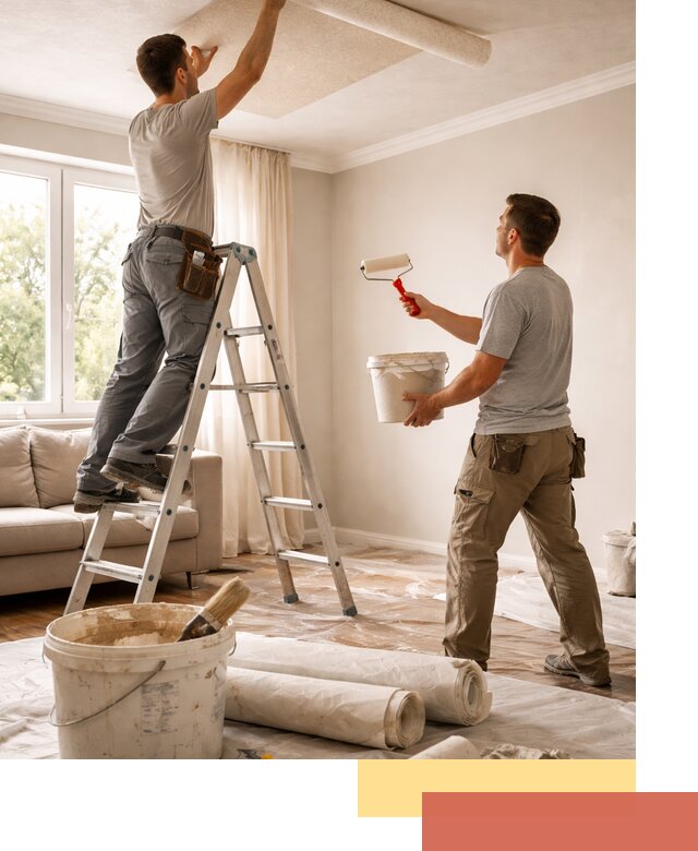 Поклейка обоев на потолок в Мысках — качественно и быстро