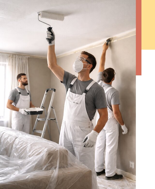 Покраска потолка водоэмельсионной краской в Мысках от 2231 руб/м² — услуги под ключ | ОТДЕЛОЧНИК-Мси