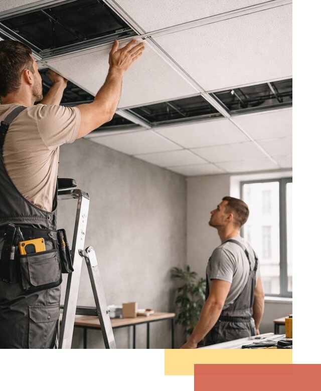 Монтаж потолочной плитки в Мысках качественно и в срок