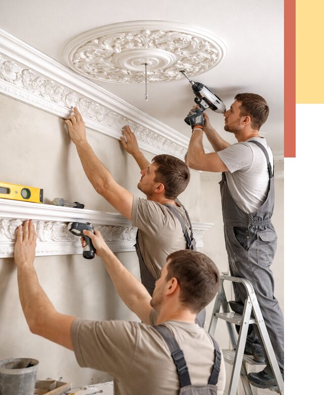 Монтаж лепнины на потолок в Мысках от 3246 руб. быстро и недорого | ОТДЕЛОЧНИК-Мси