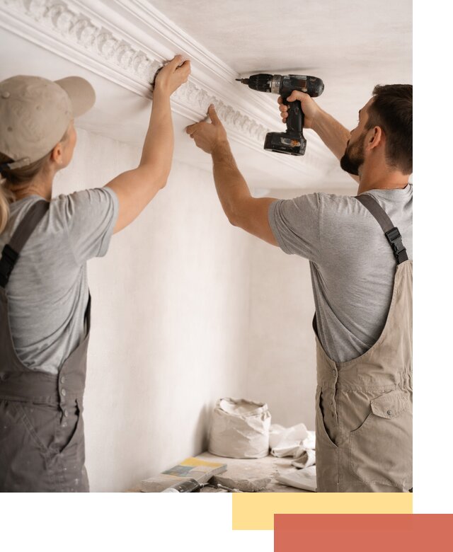 Профессиональный монтаж лепнины на потолок в Мысках