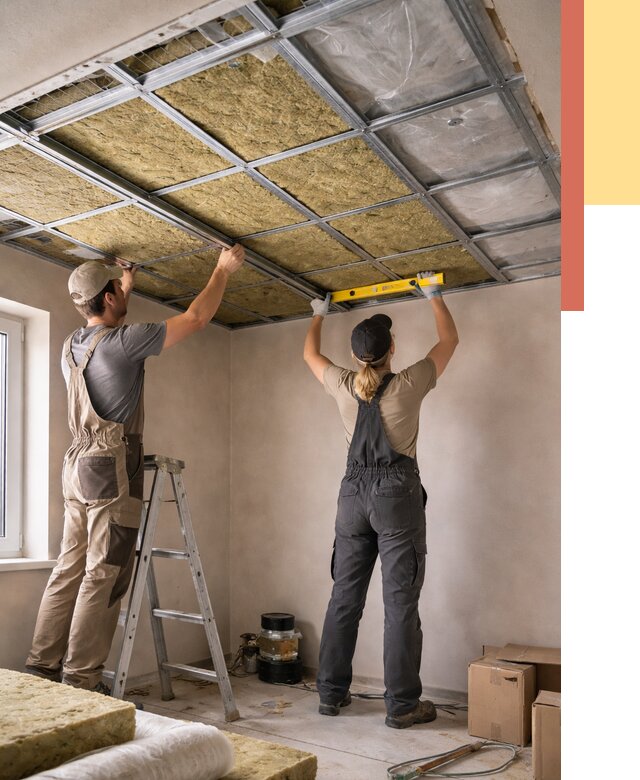 Шумоизоляция потолка в Мысках от 1268 руб. под ключ — услуги ОТДЕЛОЧНИК-Мси