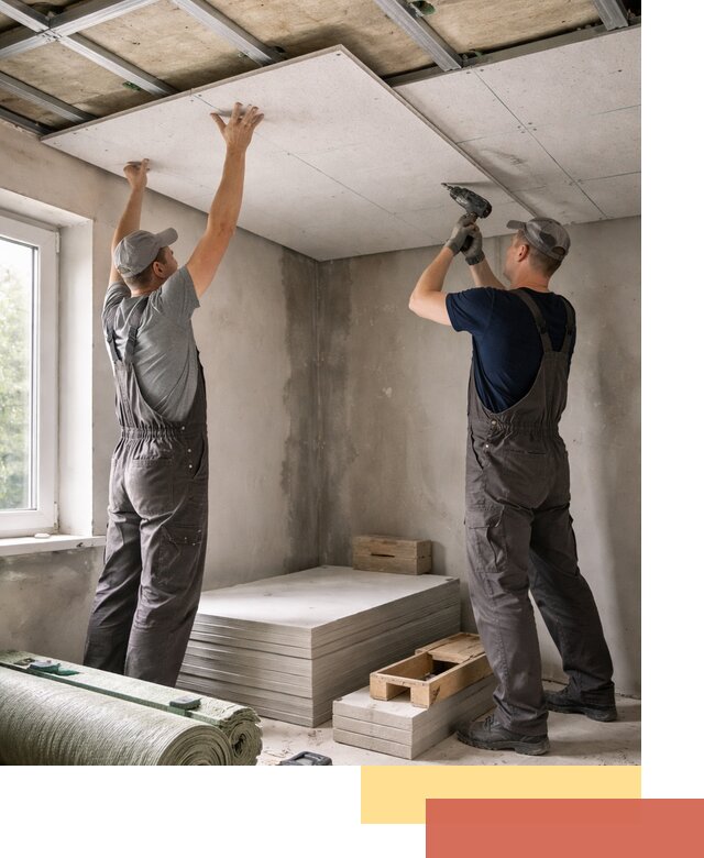 Шумоизоляция потолка панелями ЗИПС в Мысках